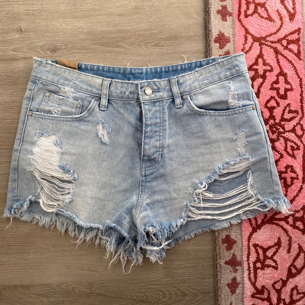 Cut off denim shorts